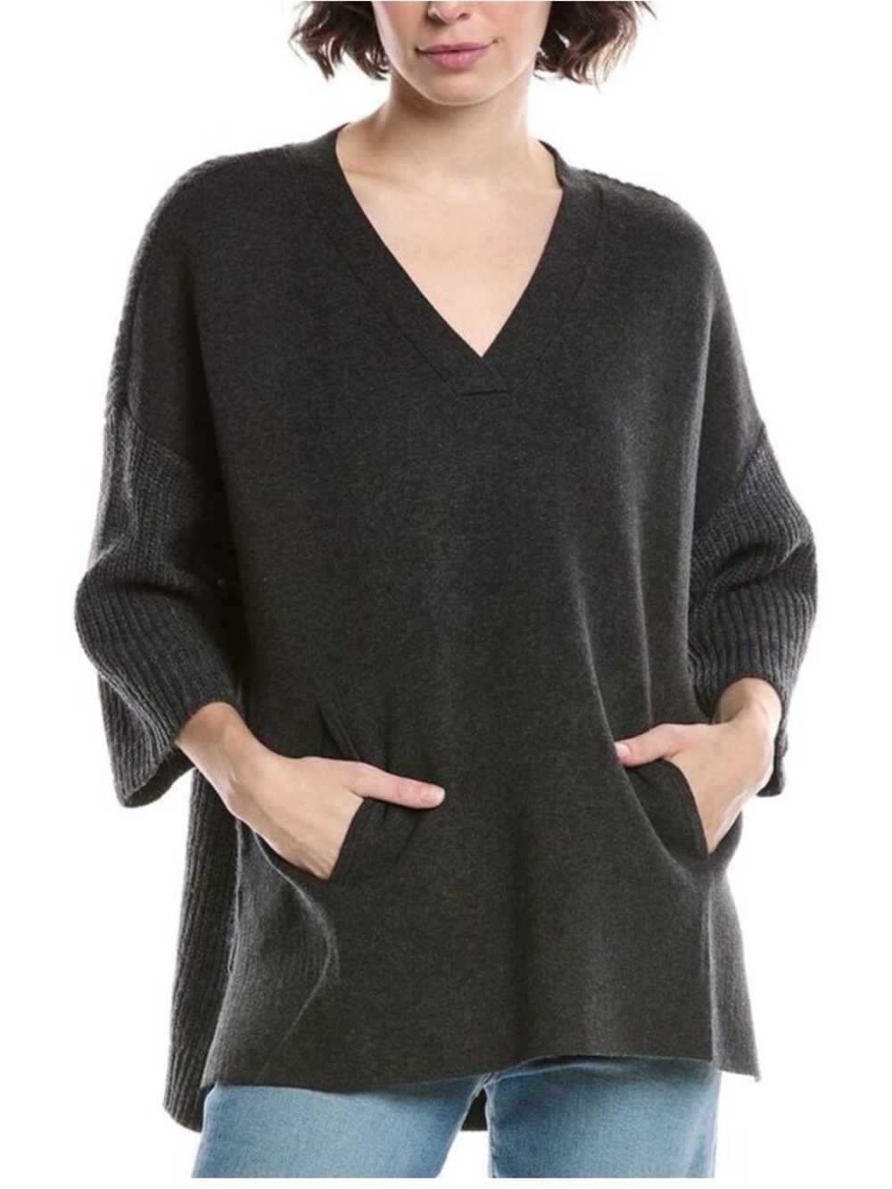 CAbi Forty Winks Sweater #4655 NWT | Charcoal V-Neck | Size S
